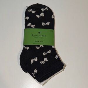 NWT Kate Spade 3 pairs of socks Black and White Bow, white with black and gray